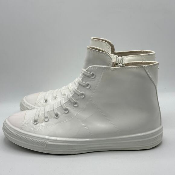 MAISON MARGIELA Stereotype High Lacquered Sneakers White Converse Sz 44 / US 10 - Picture 4 of 11